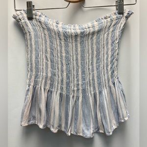 American Eagle Outfitters Smocked Striped Tube Top